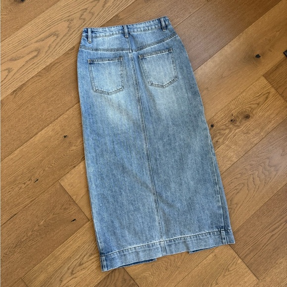English Factory Women's High Waist Denim Maxi Skirt - Size Small - Like New - Picture 2 of 8